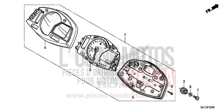METER for CBR600RR ABS ROSS WHITE (NH196) from 2013